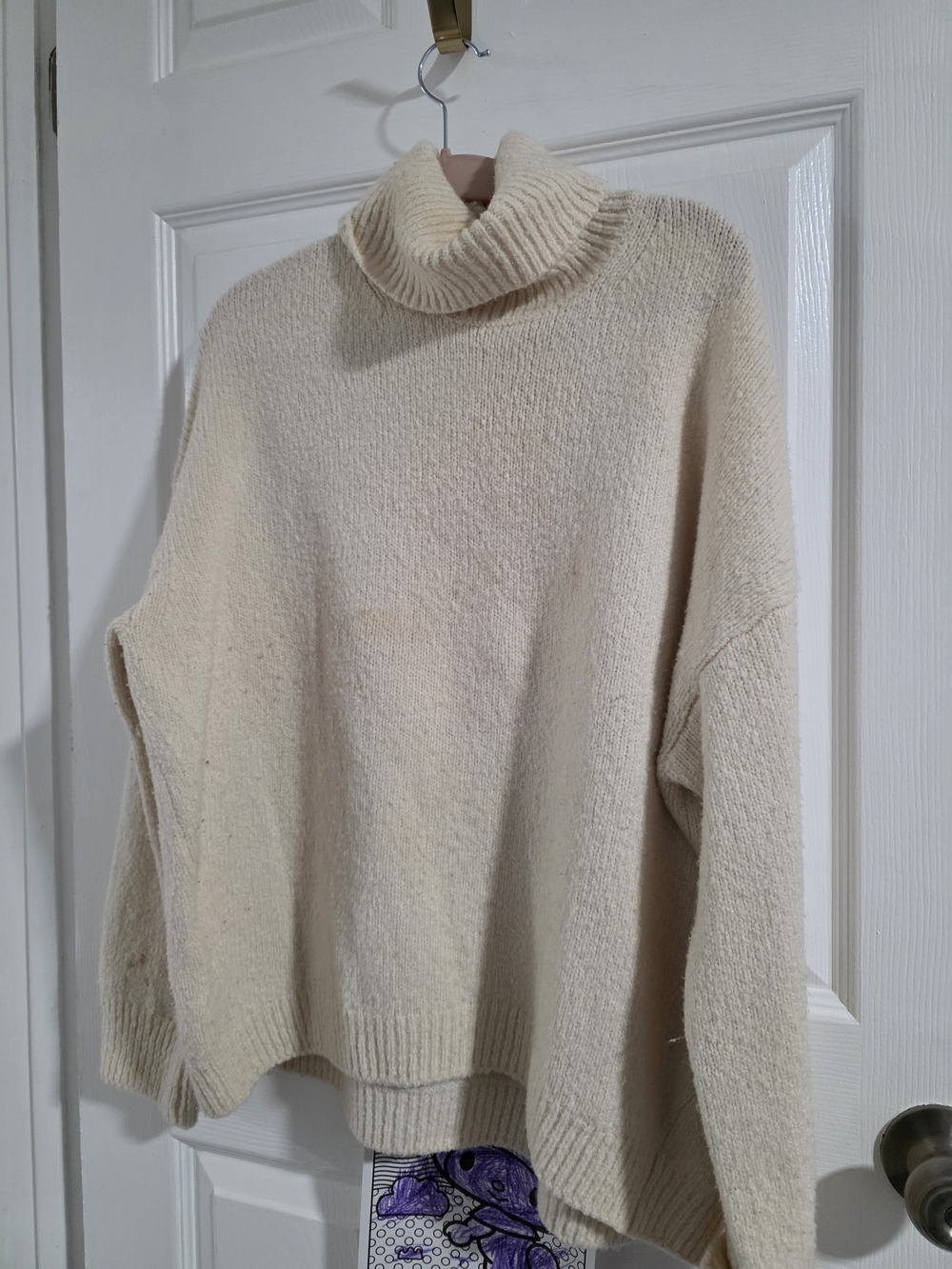 Vince Cream Turtleneck Oversized Knit Sweater